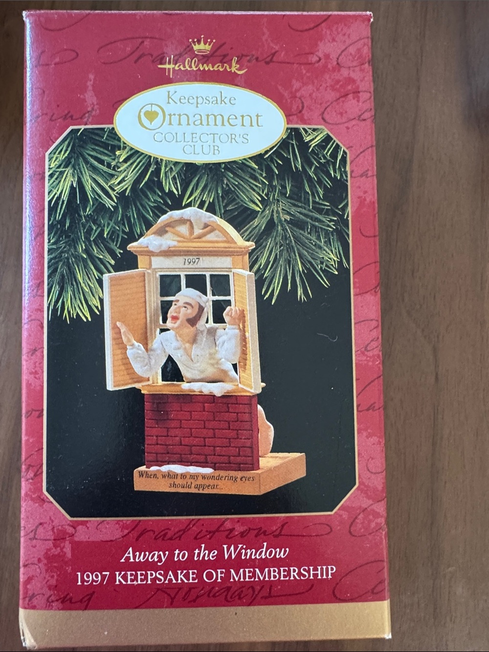 Hallmark Away to the Window Ornament - Red and Gold Accents